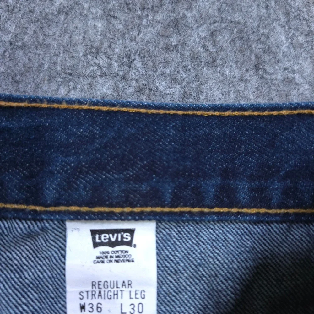 Vintage Levi's‎ Mens Regular Straight Leg Jeans Dark Wash Indigo Blue 36x30 y2k